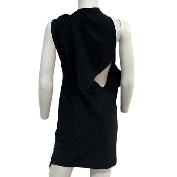 Courreges Sleek Black Twisted Cutout Mini Dress Size Large - Picture 3 of 5
